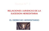 Tema Nº 1. Relaciones Jurídicas de la Sucesión Hereditaria.