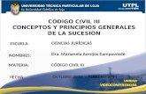 CODIGO CILVIL III CONCEPTOS Y PRINCIPIOS DE SICESION