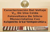 Caracterización Del Voltaje VOC De Una Celda Fotovoltaica De Silicio Monocristalino Con Respecto a La Temperatura
