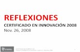 Conclusiones Certificado en Innovación 2008