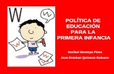 POLÍTICA DE EDUCACIÓN PARA LA PRIMERA INFANCIA