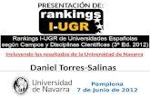 Rankings I-UGR 3ª ed. 2012. ESPECIAL Universidad de Navarra