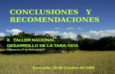 Conclusiones y recomendaciones - II Taller Nacional Desarrollo de la Tara - Taya