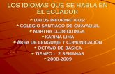Los Idiomas Que Se Habla En El Ecuador