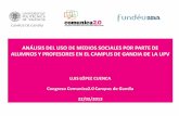 Análisis del uso de medios sociales por parte de alumnos y profesores en el campus de Gandia de la UPV