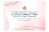 Foro Internacional del Empleo de la UEM. Fundación Universidad-Empresa