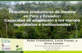 Pequeños productores de madera en Perú y Ecuador: Capacidad de adaptación a los marcos regulatorios e institucionales, Peter Cronkleton, CIFOR