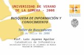 UNIVERSIDAD PONTIFICIA DE SALAMANCA EN MADRID Facultad de Informática 1 UNIVERSIDAD DE VERANO DE LA GOMERA - 2008 BUSQUEDA DE INFORMACIÓN Y CONOCIMIENTO.