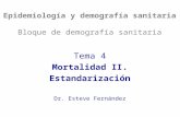 Epidemiología y demografía sanitaria Bloque de demografía sanitaria Tema 4 Mortalidad II. Estandarización Dr. Esteve Fernández.