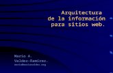 Arquitectura de la información para sitios web. Mario A. Valdez-Ramírez. mario@mariovaldez.org Mario A. Valdez-Ramírez. mario@mariovaldez.org.