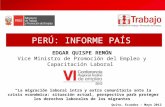 PERÚ: INFORME PAÍS 1 La migración laboral intra y extra comunitaria ante la crisis económica: situación actual, perspectiva para proteger los derechos.