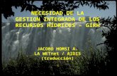 NECESIDAD DE LA GESTION INTEGRADA DE LOS RECURSOS HÍDRICOS – GIRH JACOBO HOMSI A. LA WETnet / AIDIS (traducción)