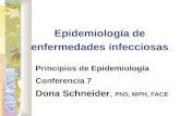Epidemiología de enfermedades infecciosas Principios de Epidemiología Conferencia 7 Dona Schneider, PhD, MPH, FACE.