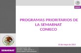 PROGRAMAS PRIORITARIOS DE LA SEMARNAT C ONIECO 19 de mayo de 2010.