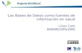 Las Bases de Datos como fuentes de información en salud Lilian Calò BIREME/OPS/OMS.