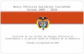 Evolución de las Tarifas de Energía Eléctrica en Cundinamarca y su gestión desde el Congreso de la República Girardot, 2 de Septiembre de 2009 Nancy Patricia.