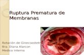 Ruptura Prematura de Membranas Rotación de Ginecoostetricia Bra. Diana Alarcon Medico Interno.