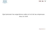 Diapositiva No. 1 Qué piensan los argentinos sobre el rol de las empresas Mayo de 2008.
