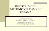 HISTORIA DEL AUTOMOVILISMO EN ESPAÑA ANA ABLANEDO MANUEL ÁNGEL GARCÍA ALFREDO HUERGO RODRIGO QUINTANA.