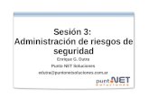 Sesión 3: Administración de riesgos de seguridad Enrique G. Dutra Punto NET Soluciones edutra@puntonetsoluciones.com.ar.