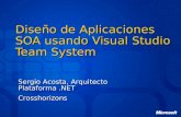 Diseño de Aplicaciones SOA usando Visual Studio Team System Sergio Acosta, Arquitecto Plataforma.NET Crosshorizons.