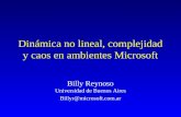 Dinámica no lineal, complejidad y caos en ambientes Microsoft Billy Reynoso Universidad de Buenos Aires Billyr@microsoft.com.ar.