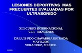 1/25/20141 LESIONES DEPORTIVAS MAS FRECUENTES EVALUADAS POR ULTRASONIDO XIII CURSO INTERNACIONAL VER - IMAGENES DR LUIS FDO CHAVARRIA ESTRADA MAYO,2009.