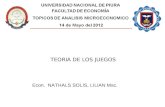 Econ. NATHALS SOLIS, LILIAN Msc. TEORIA DE LOS JUEGOS.