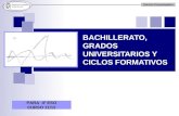 Gabinete Psicopedagógico BACHILLERATO, GRADOS UNIVERSITARIOS Y CICLOS FORMATIVOS PARA 4º ESO CURSO 11/12.