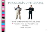 PSICOLOGÍA DIFERENCIAL Tema: Diferencias Individuales Maestra: Lic. Isis Mares Rosas Expositor: Fhér Sánchez 1/12.