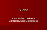 Silabo Ingeniería Económica UNI-Norte, Estelí, Nicaragua.