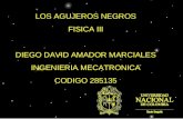 LOS AGUJEROS NEGROS FISICA III DIEGO DAVID AMADOR MARCIALES INGENIERIA MECATRONICA CODIGO 285135.