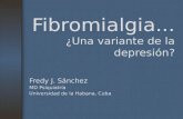 Fibromialgia... ¿Una variante de la depresión? Fredy J. Sánchez MD Psiquiatría Universidad de la Habana, Cuba.