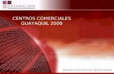 CENTROS COMERCIALES GUAYAQUIL 2009. FICHA TÉCNICA Ciudad:Guayaquil Estudio:Imagen y posicionamiento de Centros Comerciales Universo:Hombres y mujeres.