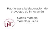 Pautas para la elaboración de proyectos de innovación Carlos Marcelo marcelo@us.es.
