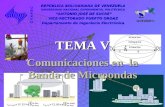 Comunicaciones en la Banda de Microondas TEMA V REPÚBLICA BOLIVARIANA DE VENEZUELA UNIVERSIDAD NACIONAL EXPERIMENTAL POLITÉCNICA ANTONIO JOSÉ DE SUCRE.