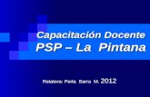Capacitación Docente PSP – La Pintana Relatora: Perla Barra M. 2012