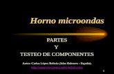 1 Horno microondas PARTES Y TESTEO DE COMPONENTES Autor: Carlos López Beltrán (Islas Baleares - España). .