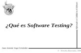 Diplomado en Calidad en el Software Derechos Reservados, 1999 Juan Antonio Vega Fernández ¿Qué es Software Testing?
