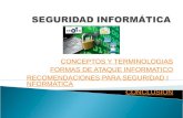 CONCEPTOS Y TERMINOLOGIAS FORMAS DE ATAQUE INFORMATICO RECOMENDACIONES PARA SEGURIDAD INFORMATICA CONCLUSION.