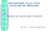 UNIVERSIDAD VILLA RICA FACULTAD DE MEDICINA MEDIDAS DE ASOCIACION E IMPACTO DRA.MA. L. CAROLINA ALEMAN ORTEGA.