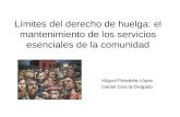 Límites del derecho de huelga: el mantenimiento de los servicios esenciales de la comunidad Miguel Paradela López Daniel García-Delgado.