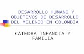DESARROLLO HUMANO Y OBJETIVOS DE DESARROLLO DEL MILENIO EN COLOMBIA CATEDRA INFANCIA Y FAMILIA.