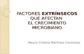 FACTORES EXTRÍNSECOS QUE AFECTAN EL CRECIMIENTO MICROBIANO Mayra Cristina Martinez Ceniceros.