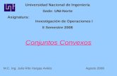 Conjuntos Convexos M.C. Ing. Julio Rito Vargas Avilés Agosto 2008 Universidad Nacional de Ingeniería Sede: UNI-Norte Asignatura: Investigación de Operaciones.