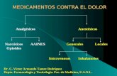 MEDICAMENTOS CONTRA EL DOLOR Analgésicos Anestésicos Narcóticos Opioides AAINESGeneralesLocales IntravenososInhalatorios Dr. C. Víctor Armando Tamez Rodríguez.
