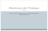 LEGISLACIÓN, PREVENCIÓN Y ENFERMEDADES PROFESIONALES Medicina del Trabajo.