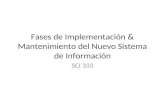 Fases de Implementación & Mantenimiento del Nuevo Sistema de Información SCI 333.