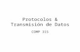 Protocolos & Transmisión de Datos COMP 315. Protocolos Set de reglas que definen cómo dos periferales se comunican uno con otro dentro de un network.