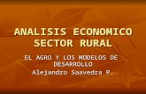 ANALISIS ECONOMICO SECTOR RURAL EL AGRO Y LOS MODELOS DE DESARROLLO Alejandro Saavedra P.